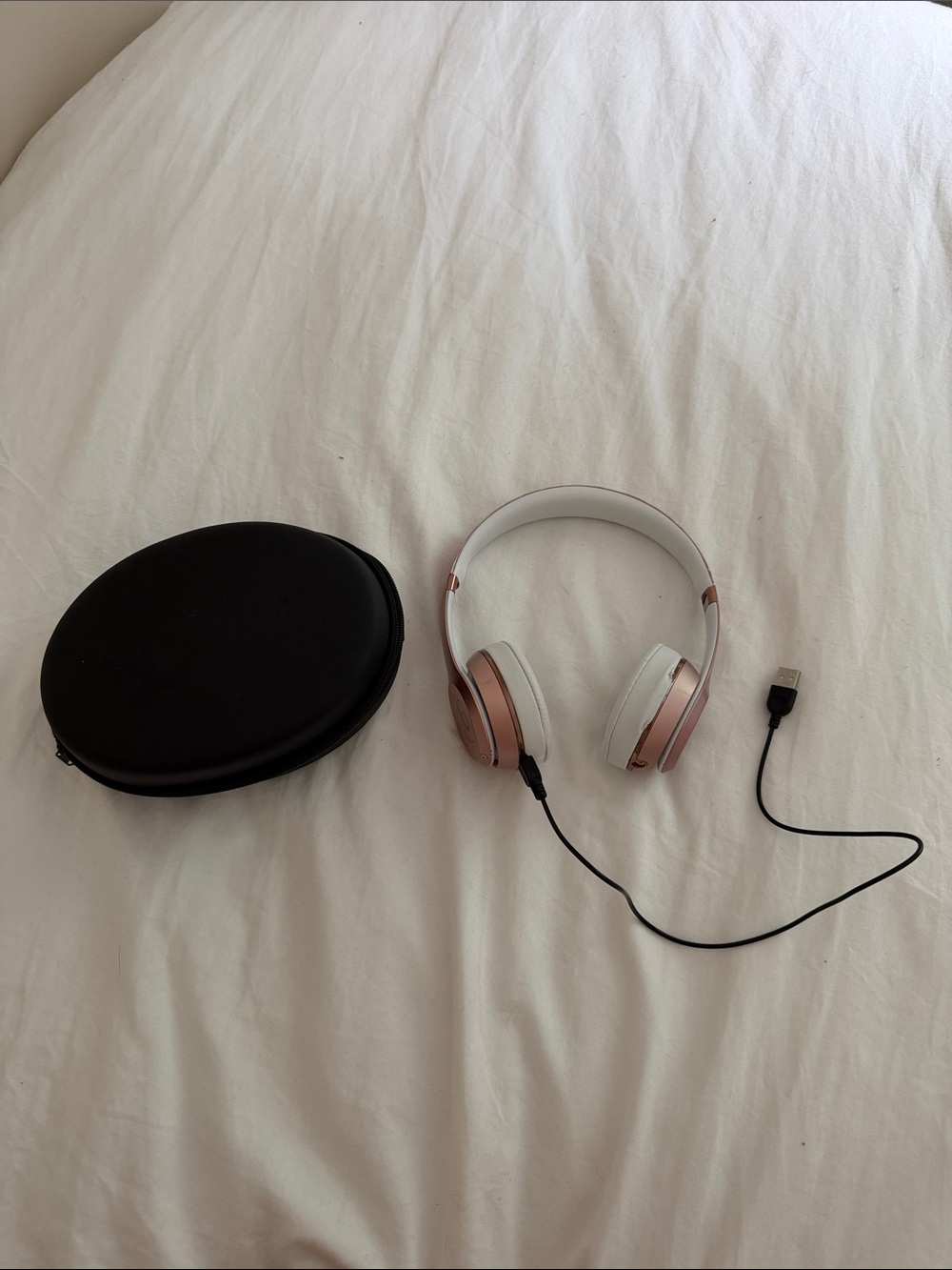 Beats by Dre On-Ear Headphones in Rose Gold and White